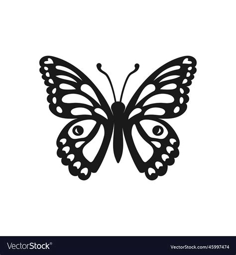 Butterfly silhouette icon Royalty Free Vector Image