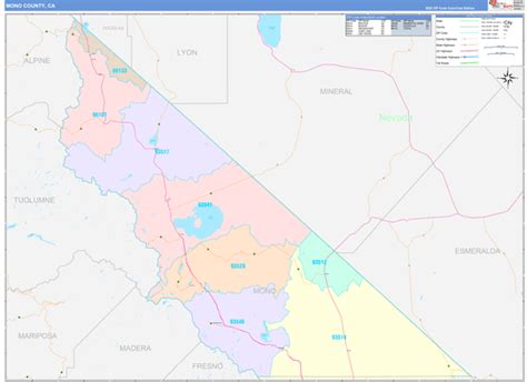 Mono County, CA Wall Map Color Cast Style by MarketMAPS - MapSales