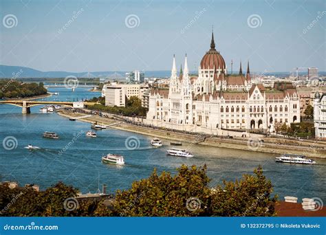 Budapest Parliament on Danube River Stock Image - Image of landmark, hungary: 132372795