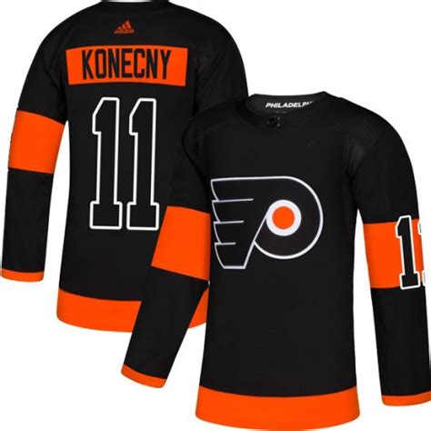 Men's Adidas Philadelphia Flyers Travis Konecny Black Alternate Jersey - Authentic