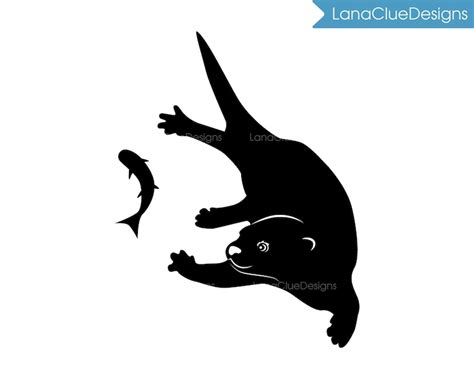 4 Otters Svg Bundle, River Otter Clipart, Silhouette Cut File, Vector ...