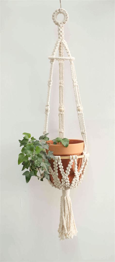 Macrame plant hanger Small wall planter indoor Decorative rope crochet ceiling mini pot holder ...