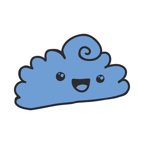 kawaii cloud vector sketch 7311593 Vector Art at Vecteezy