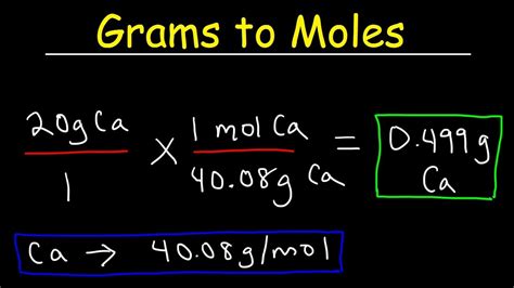 Calculating Moles From Grams