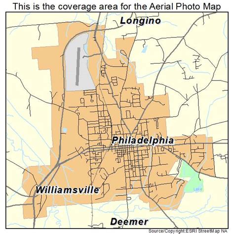 Aerial Photography Map of Philadelphia, MS Mississippi