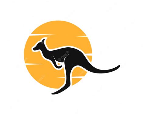 Premium Vector | Sunset with kangaroo silhouette inside