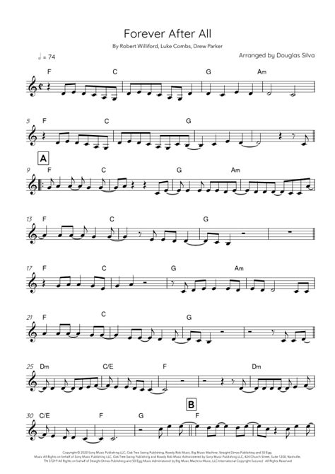 Forever After All (arr. Douglas Silva) by Luke Combs Sheet Music for Piano, Vocal & Guitar ...