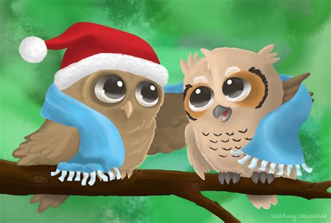 Owl Christmas Wallpaper - WallpaperSafari