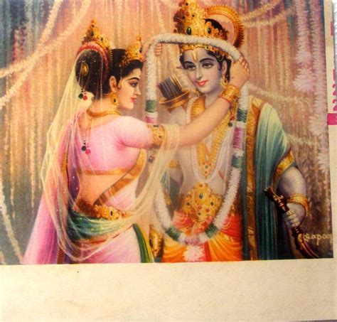 Rama Sita Wedding - Vintage Print - Old Indian Arts