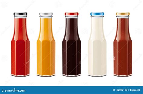 Glass bottles for sauces stock vector. Illustration of black - 122022198