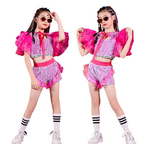 LOLANTA Summer Dance Costume for Kids Girl 2Pcs Crop Top&Shorts ...