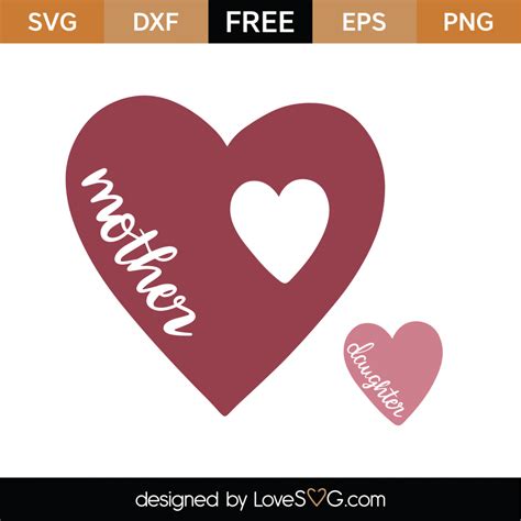 Free Mother Daughter Heart SVG Cut File - Lovesvg.com