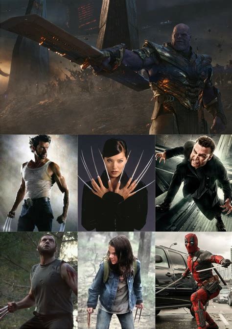 MCU Thanos vs Fox Wolverine, Deadpool, Deathstrike, X-23, X-24 and ...