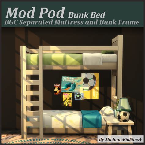 Mod Pod Bunk Bed (Separated) | MadameRia on Patreon Bunk Bed Mattress, Mattress Frame, Kids Bunk ...