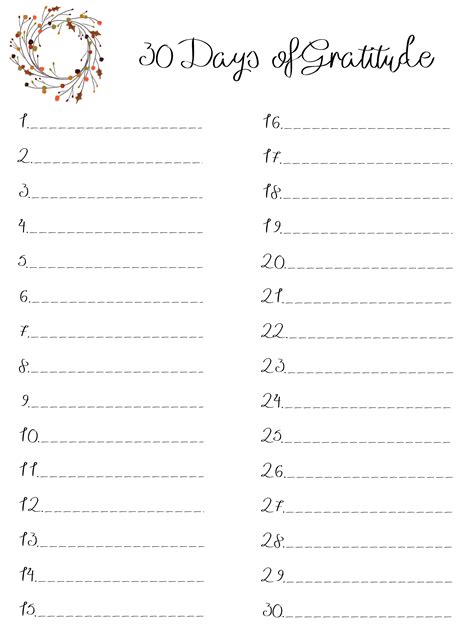 30 Days of Gratitude {FREE Printable} - Beneath My Heart