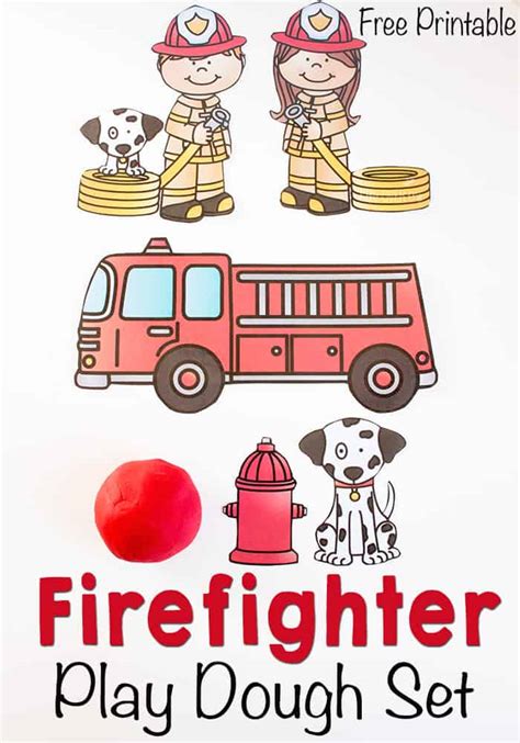 FREE Fire Fighter Play Dough Printable