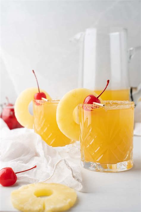 Pineapple Upside Down Cake Pitcher Cocktails - Retro Potluck