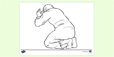 FREE! - Man Bowing Down Colouring Sheet | Colouring Sheets