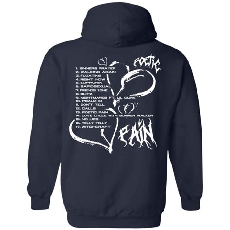 Toosii Merch Poetic Pain Tracklist Black Hoodie