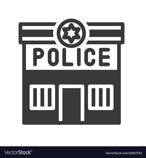 Police station related solid icon Royalty Free Vector Image