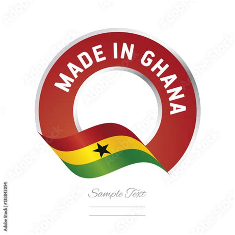 Made in Ghana flag red color label logo icon Stock Vector | Adobe Stock