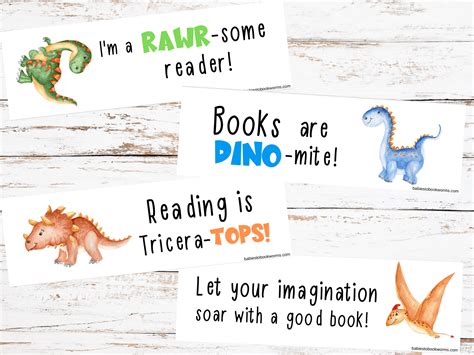 Dinosaur Bookmarks for Kids | Printable Bookmarks