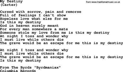 My Destiny, by The Byrds - lyrics with pdf