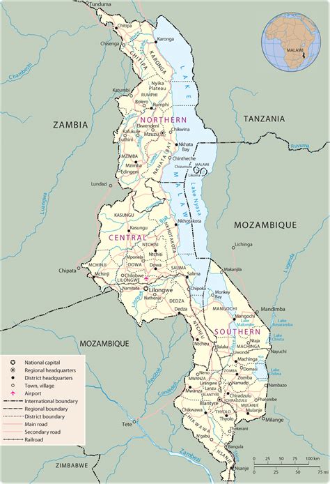 Map of Malawi - Lilongwe - Travel Africa