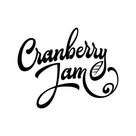 Cranberry jam hand drawn calligraphy logo 4515718 Vector Art at Vecteezy