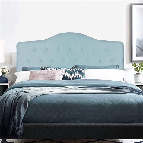 Blue Upholstered Headboard : Homebeez Light Blue Queen Headboard ...