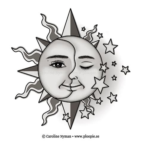 SunMoonStars Tattoo | Ploopie | Sun and moon drawings, Moon drawing ...