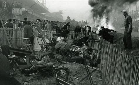 Aftermath of 1955 crash at Le Mans - debris flew into the crowd killing ...