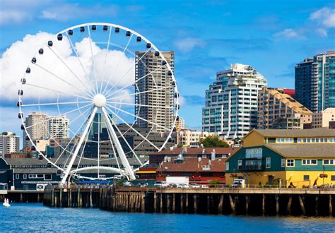 Seattle Ferris Wheel and Waterfront jigsaw puzzle in Street View ...