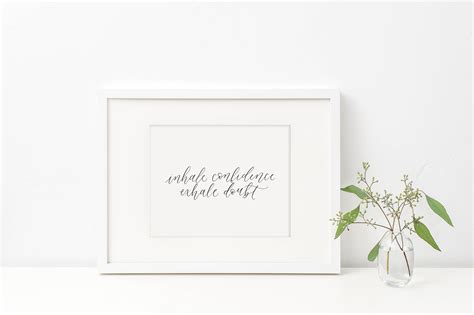 inhale confidence / calligraphy print | Etsy