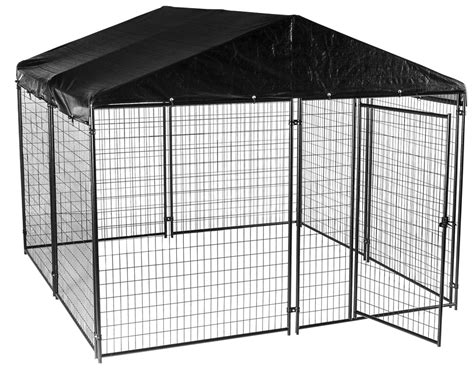 Lucky Dog Modular Box Kennel with Roof and Cover 10'x10' – Dens and Kennels