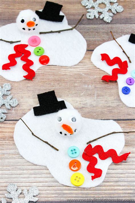 Melting Snowman Craft - A fun Winter Craft for Kids - Messy Little Monster