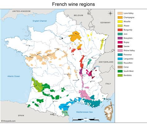 France Map of Vineyards Wine Regions