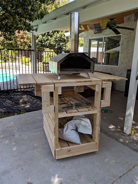 Just finished the new pizza oven cart with foldable sides!!! : r/uuni