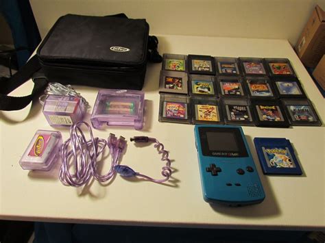 Nintendo Game Boy Color (Teal) Bundle w/ 16 Great Games & Accessories & Case | Gameboy, Nintendo ...