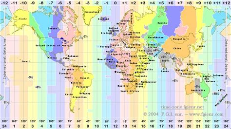 World Map with Time Zones