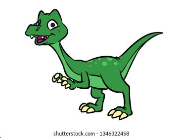 Raptor Dinosaur Cartoon Illustration Isolated Image Stock Illustration ...