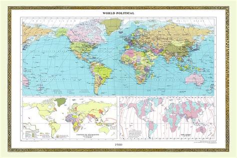 Old Map of the World 1980 Our beautiful Wall Art and Photo Gifts include Framed Prints, Photo ...