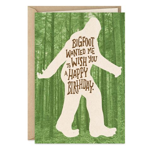 Bigfoot Birthday Card - Printable Cards