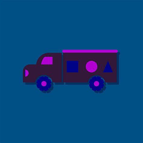 Flat icon design kids truck silhouette in sticker vector ai eps | UIDownload