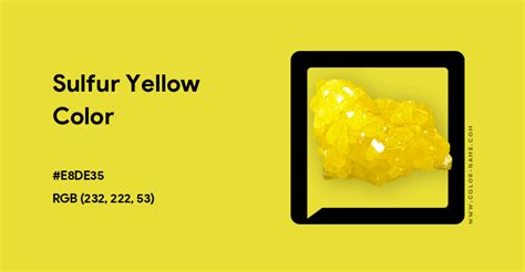 Sulfur Yellow color hex code is #E8DE35