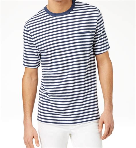 Club Room Apparel - Club Room Mens Nautical-Striped Crewneck Tee T ...