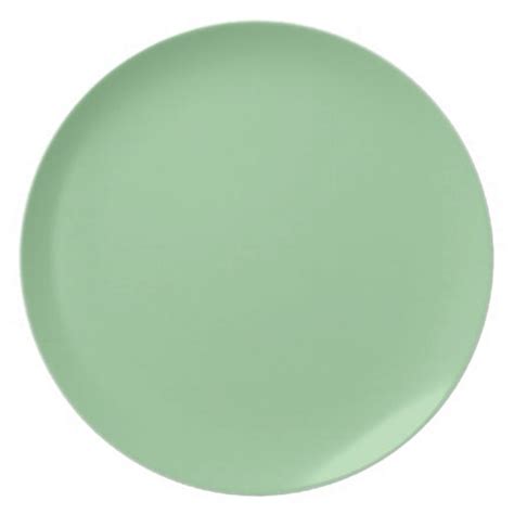 99CC99 Celadon Green Solid Color Background Plate | Zazzle