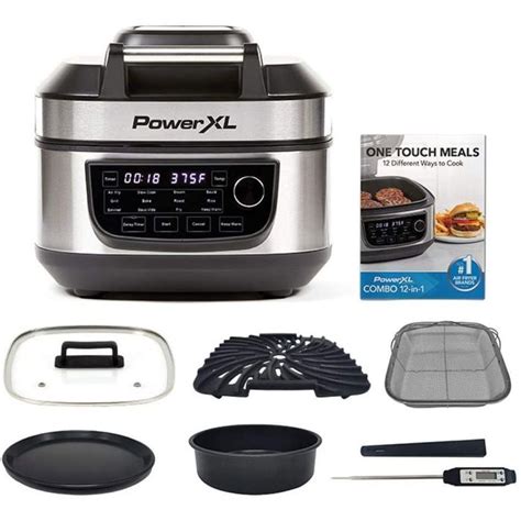 PowerXL Grill Air Fryer Combo 6 QT 12-in-1 Indoor Grill (Model Deluxe ...