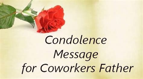 Condolence Message for Coworkers Father