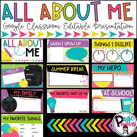 All About Me Editable Google Classroom Presentation | About me activities, Google classroom ...